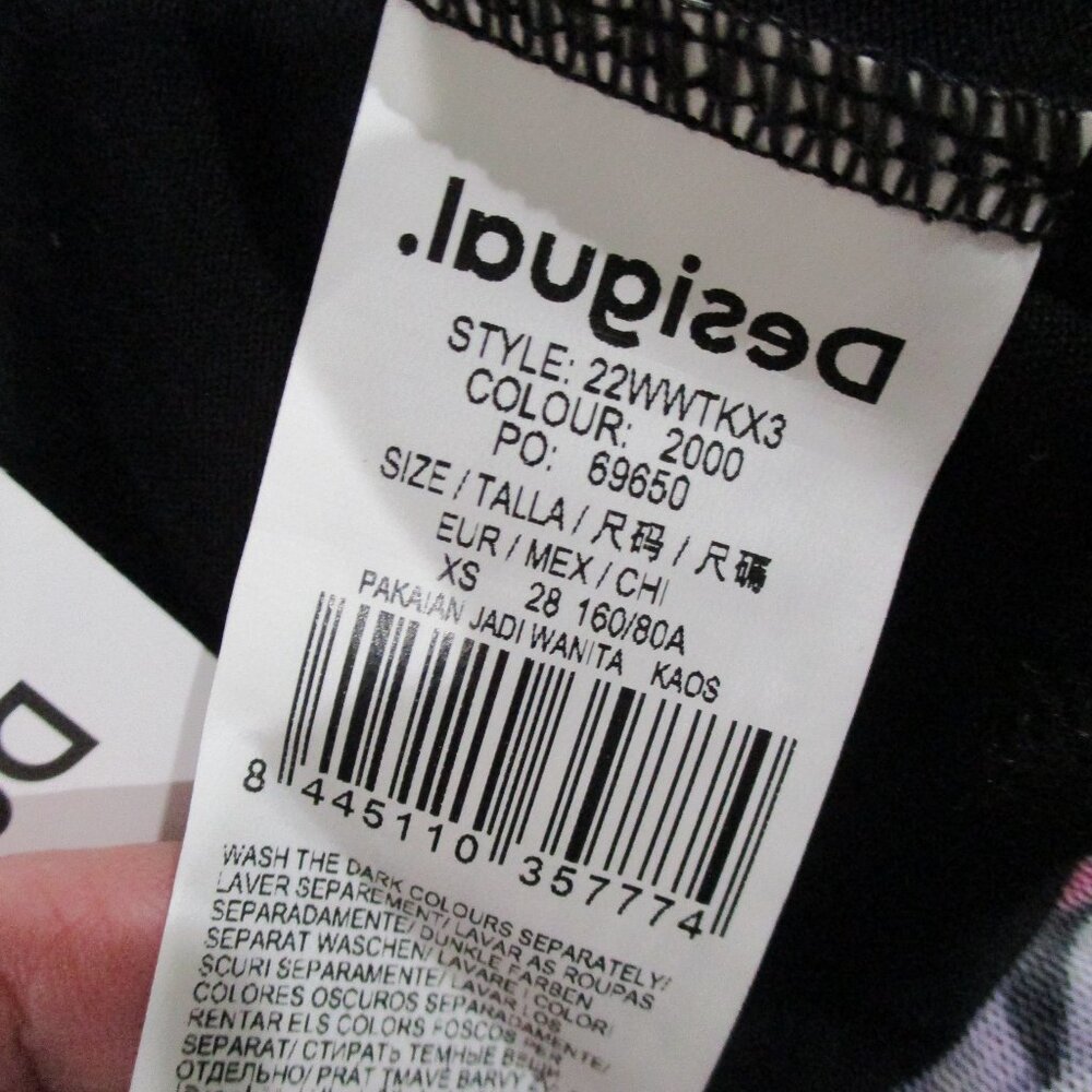 Desigual Mesh Overlay Spaghetti Strap Cropped Tank Top - Picture 7 of 7